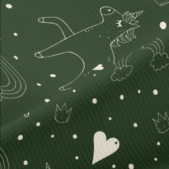 童話獨角獸與愛心高爾布(幅寬180公分)