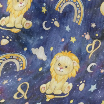 星空中耀眼的獅子座毛巾布(幅寬160公分)