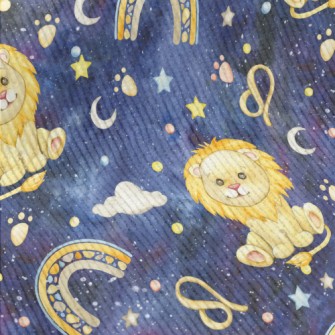 星空中耀眼的獅子座燈芯絨(幅寬150公分)