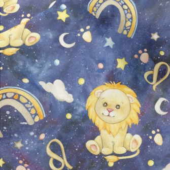 星空中耀眼的獅子座水晶絨(幅寬160公分)