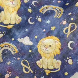 星空中耀眼的獅子座法蘭絨(幅寬150公分)