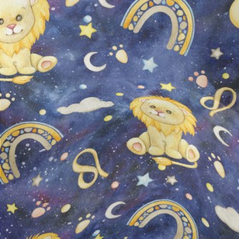 星空中耀眼的獅子座竹節麻(幅寬150公分)