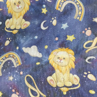 星空中耀眼的獅子座仿毛衣布(幅寬150公分)