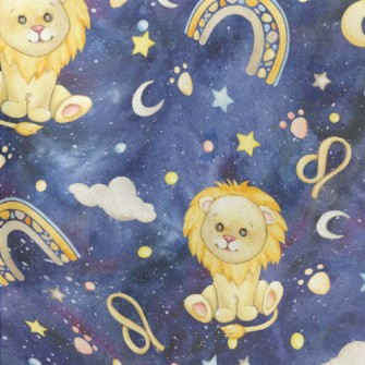星空中耀眼的獅子座薄棉布(幅寬150公分)