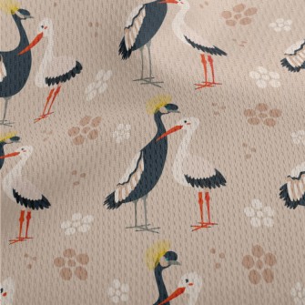 甜蜜溫馨的紅鶴情侶鳥眼布(幅寬160公分)