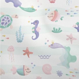 在海底快樂生活的生物雙斜布(幅寬150公分)