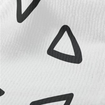 手繪黑白三角形圖案毛巾布(幅寬160公分)