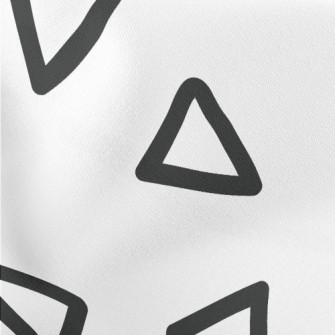 手繪黑白三角形圖案羅馬布(幅寬160公分)
