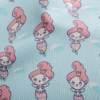 卡通逗趣人魚公主鳥眼布(幅寬160公分)