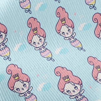 卡通逗趣人魚公主燈芯絨(幅寬150公分)