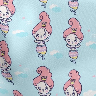 卡通逗趣人魚公主羅馬布(幅寬160公分)