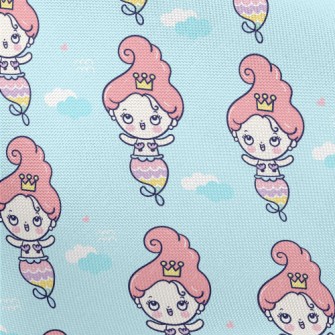 卡通逗趣人魚公主春亞紡(幅寬160公分)
