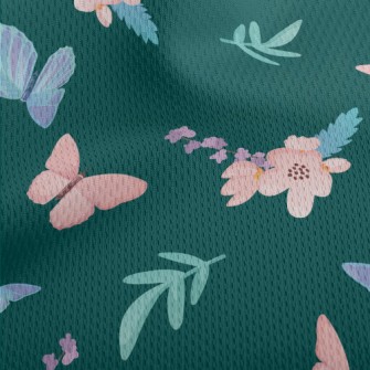花朵和蝴蝶鳥眼布(幅寬160公分)