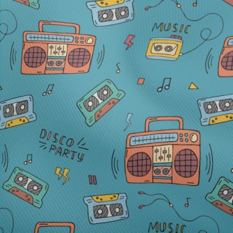 90s錄音帶與音響雙斜布(幅寬150公分)