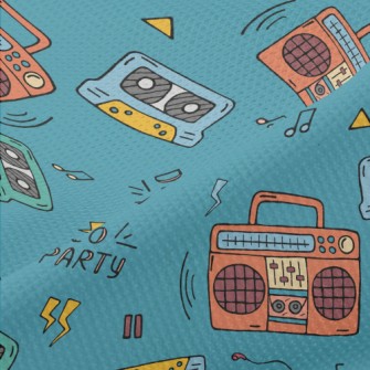 90s錄音帶與音響高爾布(幅寬180公分)