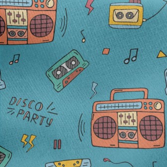 90s錄音帶與音響刷毛布(幅寬150公分)