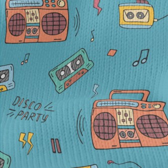 90s錄音帶與音響仿毛衣布(幅寬150公分)