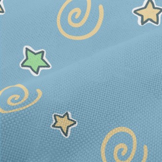 彩色流星和星星麻布(幅寬150公分)