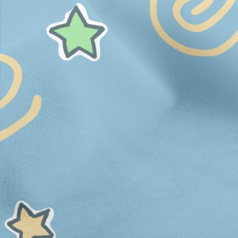 彩色流星和星星水晶絨(幅寬160公分)