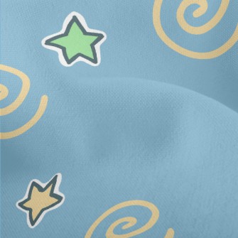 彩色流星和星星竹節麻(幅寬150公分)