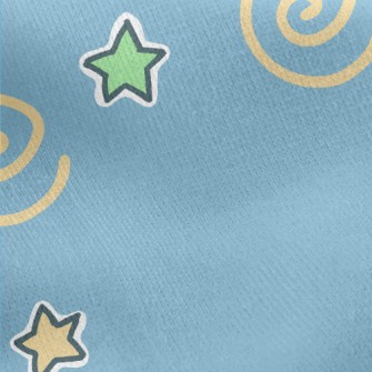 彩色流星和星星刷毛布(幅寬150公分)