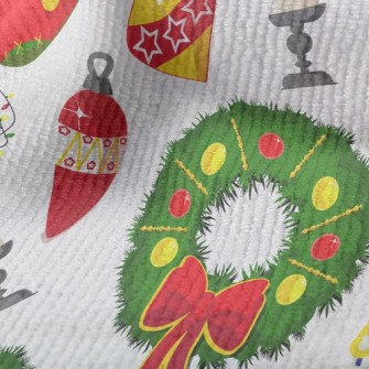 熱鬧溫馨聖誕裝飾毛巾布(幅寬160公分)