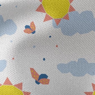 幾何太陽雲朵帆布(幅寬150公分)