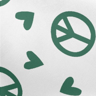 綠色愛心與和平標誌圖案春亞紡(幅寬160公分)