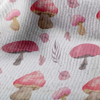 粉嫩香菇葉子毛巾布(幅寬160公分)