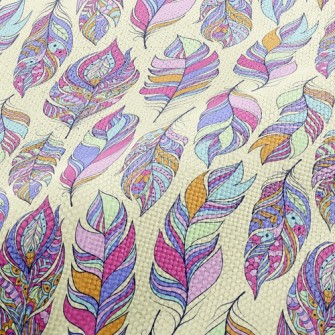 美麗花紋羽毛麻布(幅寬150公分)