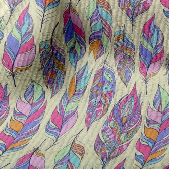 美麗花紋羽毛毛巾布(幅寬160公分)