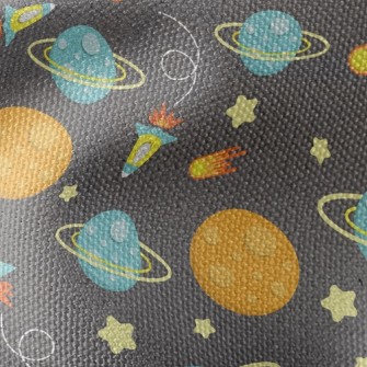 太空船與星球帆布(幅寬150公分)