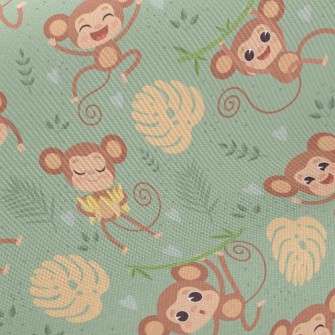 活潑野猴斜紋布(幅寬150公分)
