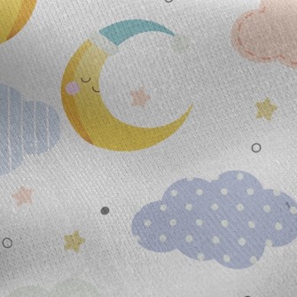 晚安月亮刷毛布(幅寬150公分)