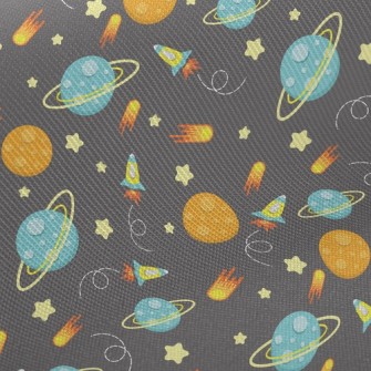 太空船與星球厚棉布(幅寬150公分)