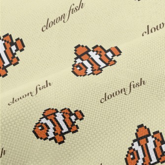 像素風格小丑魚麻布(幅寬150公分)