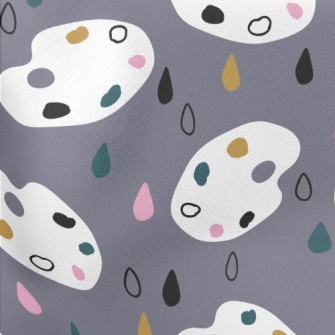 調色盤和彩色雨滴羅馬布(幅寬160公分)