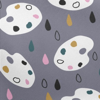 調色盤和彩色雨滴春亞紡(幅寬160公分)