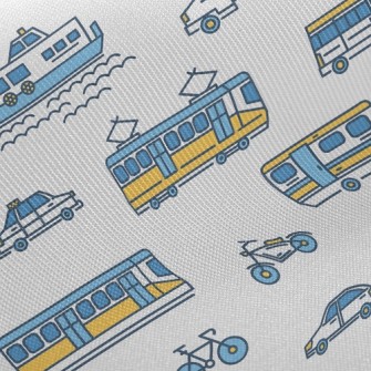 簡單線條船電車飛機斜紋布(幅寬150公分)