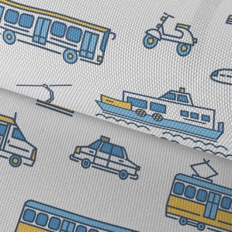 簡單線條船電車飛機牛津布(幅寬150公分)