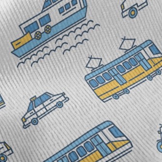 簡單線條船電車飛機燈芯絨(幅寬150公分)