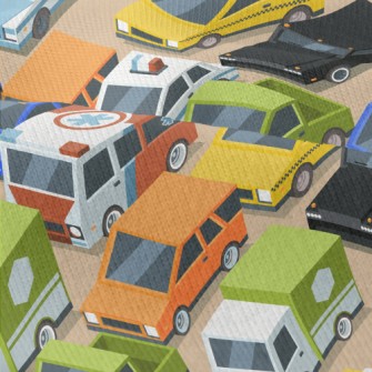 巨大汽車停車場仿棉布(幅寬150公分)
