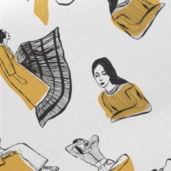 現代抽象女性厚棉布(幅寬150公分)