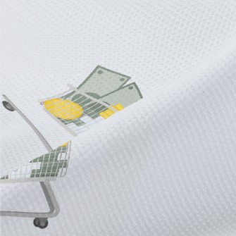 裝金錢和金幣的購物籃高爾布(幅寬180公分)