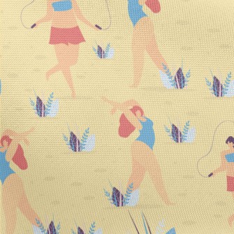 在沙灘玩耍的女人們春亞紡(幅寬160公分)
