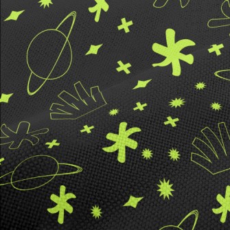 螢光色星球星星麻布(幅寬150公分)