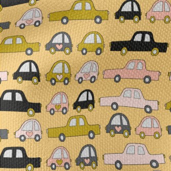 手繪汽車塞車帆布(幅寬150公分)
