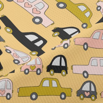 手繪汽車塞車高爾布(幅寬180公分)