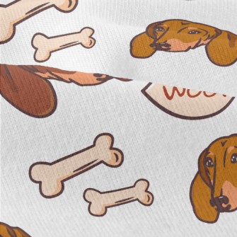 臘腸犬與狗骨頭仿棉布(幅寬150公分)