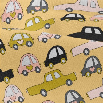 手繪汽車塞車仿棉布(幅寬150公分)